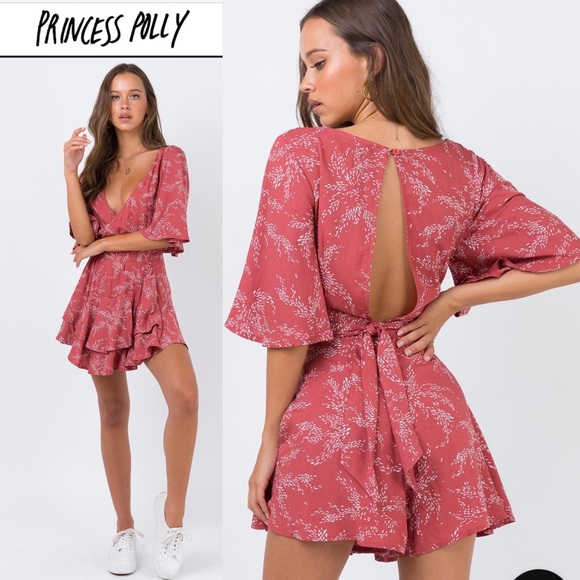 Princess Polly Pants - Princess Polly Wrap Front Louie Playsuit Romper
